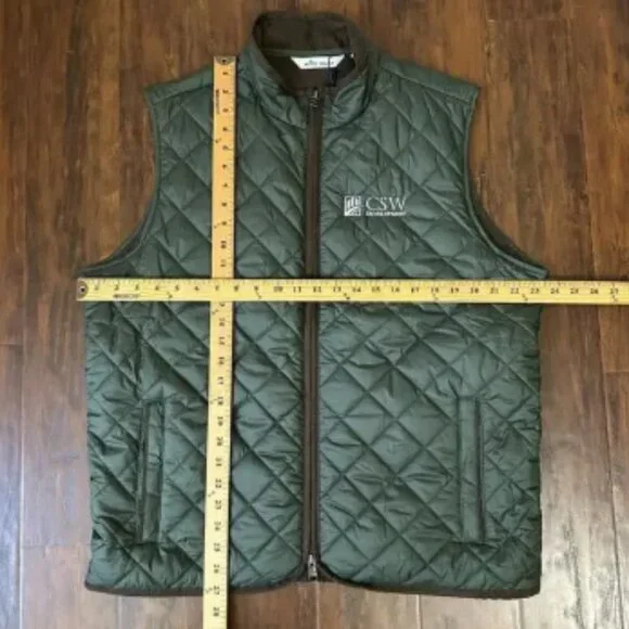 PETER MILLAR Essex Quilted Vest Olive Green Full Zip Jacket Company NWT - Picture 12 of 12